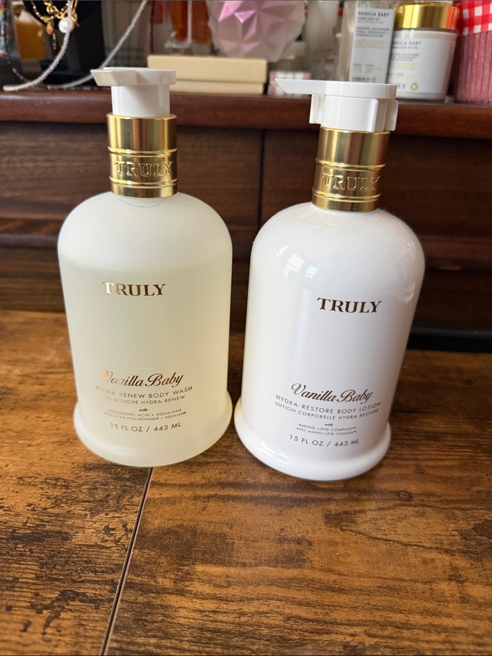 TRULY Vanilla Baby Body Wash & Lotion Set - Cream & White